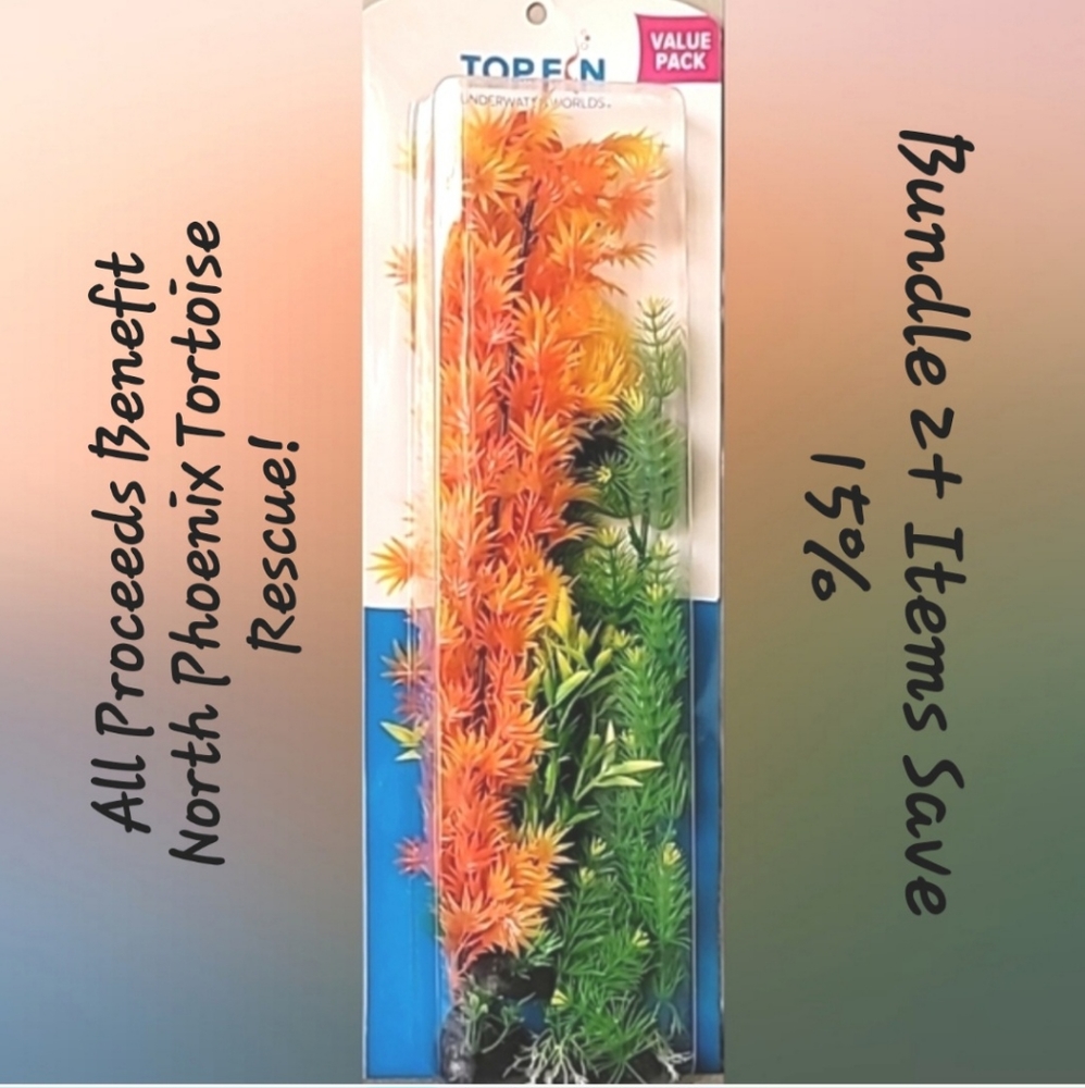 New! TOPFIN Underwater Worlds Large Aquarium Plants Value Pack of 4